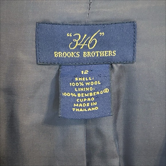 Brooks‎ Brothers 346 Womens Wool Blazer Sz 12 Large Gray Pinstripe Career Preppy - Picture 4 of 5